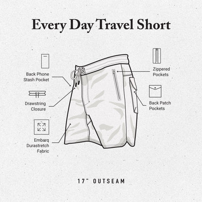 Layover Traveler Shorts 17" - Black